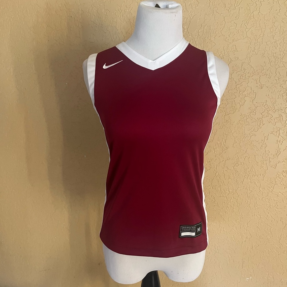 Nike Crimson and White Athletic Top Girl Medium New with Tags